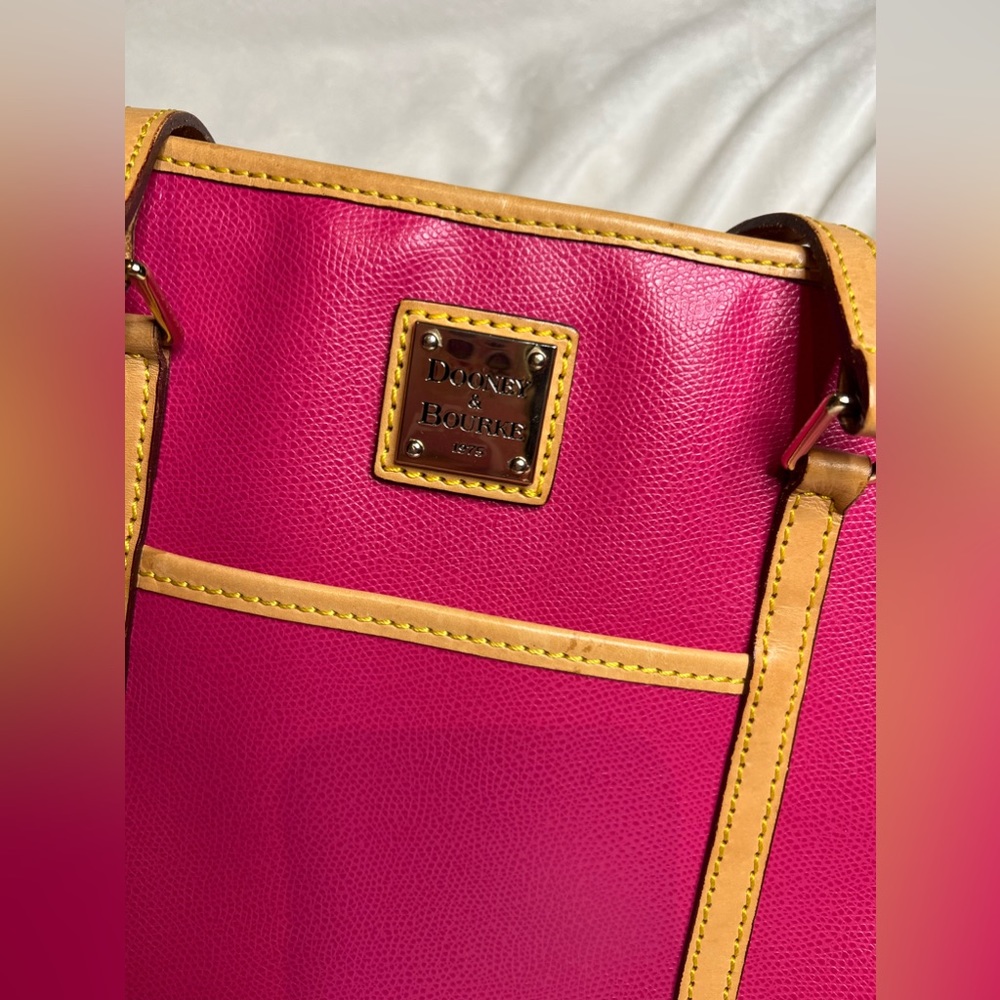 Dooney & Bourke Fuchsia Cynthia Leather Tote - Picture 5 of 17